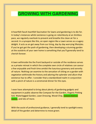 Growing with Gardening