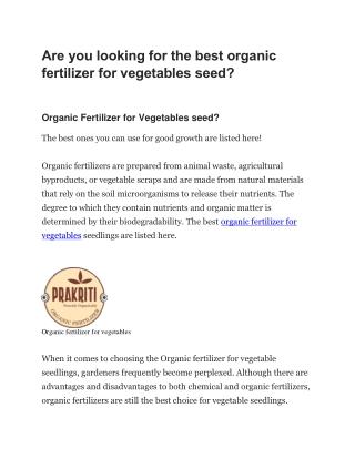 Are you looking for the best organic fertilizer for vegetables seed.docx