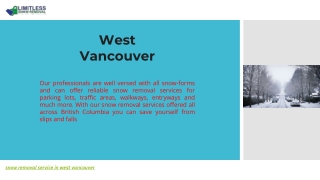 Snow Removal Service in West Vancouver | Snowlimitless.com