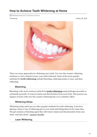 zapshunt.com-How to Achieve Teeth Whitening at Home