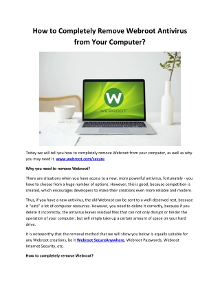 How to Completely Remove Webroot Antivirus from Your Computer