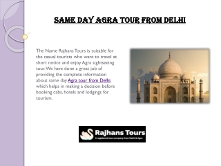Same Day Agra Tour From Delhi