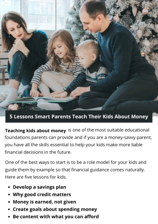 5 Lessons Smart Parents Teach Their Kids About Money