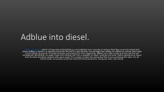 Adblue into diesel