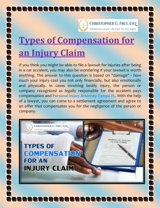 Types Of Compensation For An Injury Claim