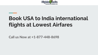 Book USA to India international flights at Lowest Airfares