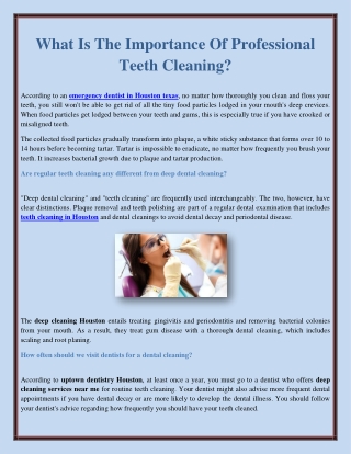 What Is The Importance Of Professional Teeth Cleaning?