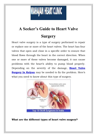 Heart Valve Surgery In Kalyan Call-9870270751