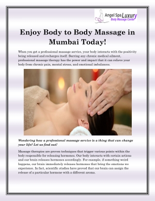 Body to Body Massage in Mumbai