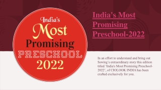 India's Most Promising Preschool-2022