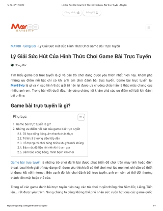 Lý Giải Sức Hút Của Hình Thức Chơi Game Bài Trực Tuyến - May88