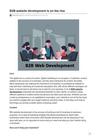 B2B website development is on the rise