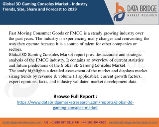 3D Gaming Consoles Market report