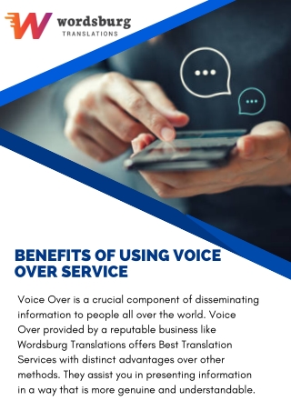 Benefits of Using Voice Over Service