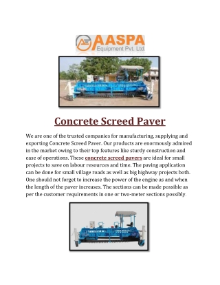 Concrete Screed Paver aaspa