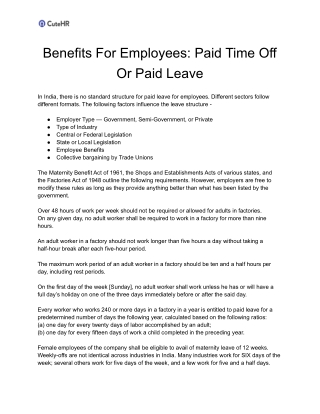 Benefits For Employees_ Paid Time Off Or Paid Leave