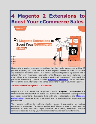 4 Magento 2 Extensions to Boost Your eCommerce Sales