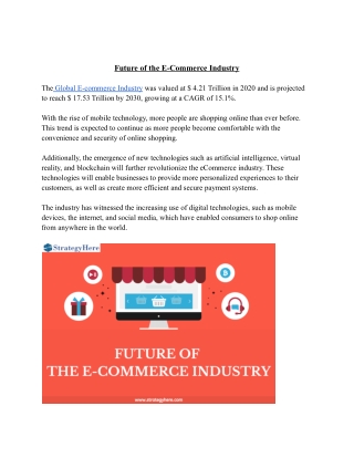Future of the E-Commerce Industry