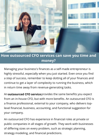 How outsourced CFO services can save you time and money?