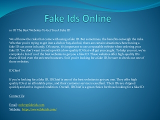 Fake Ids Online