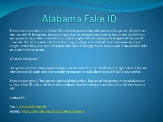 Alabama Fake ID