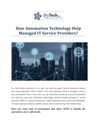 How Does Automation Technology Management Help IT Service Providers