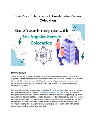 Scale Your Enterprise with Los Angeles Server Colocation
