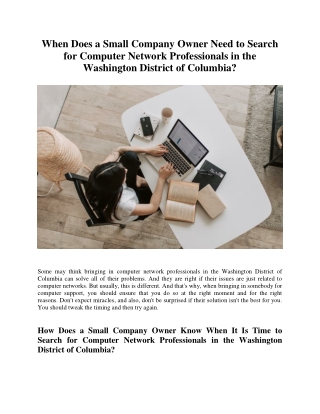 When Does a Small Company Owner Need to Search for Computer Network Professionals in the Washington District of Columbia