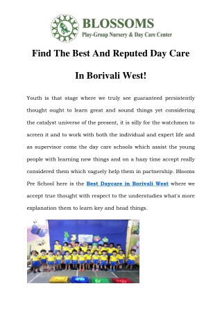 Best Daycare in Borivali West Call-93213 17161