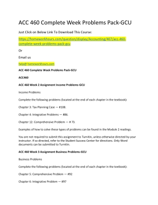 ACC 460 Complete Week Problems Pack-GCU
