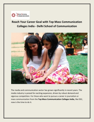 Top Mass Communication Colleges India
