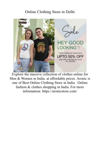 Online Clothing Store in India