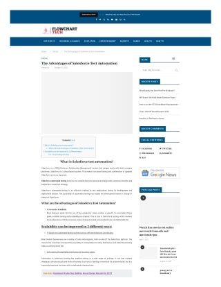The advantages of Salesforce Test Automation