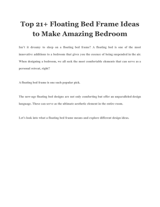 Top 21  Floating Bed Frame Ideas to Make Amazing Bedroom