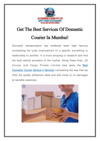 Best Domestic Courier Service in Mumbai