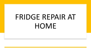 Fridge Repair at Home