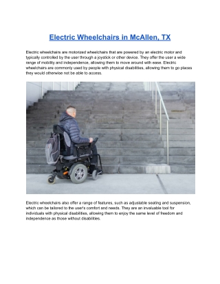 Electric Wheelchairs in McAllen, TX