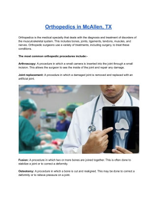 Orthopedics in McAllen, TX