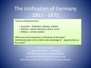 The Unification of Germany 1862 - 1871