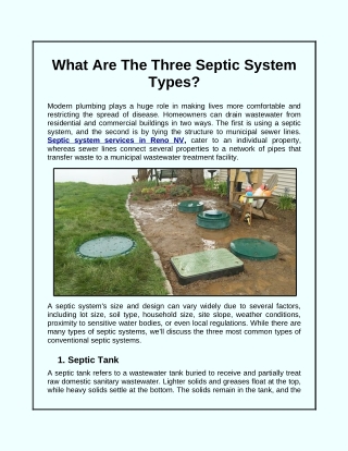 What Are The Three Septic System Types?