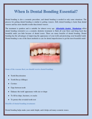 When Is Dental Bonding Essential?