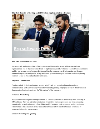Erp software Dubai