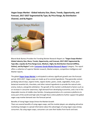 Global Vegan Soaps Market Research Report 2017-2027
