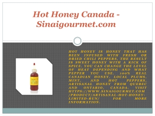 Hot Honey Canada - Sinaigourmet.com