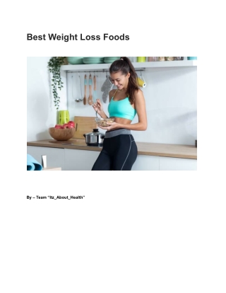 Best Weight Loss Foods