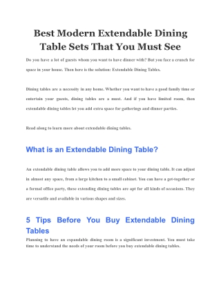 Best Modern Extendable Dining Table Sets That You Must See