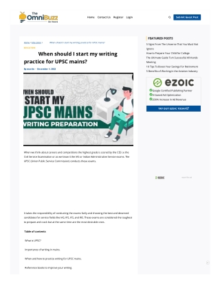 When should I start my writing practice for UPSC mains?