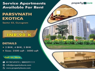 5 BHK Service Apartment for Rent - Parsvnath Exotica