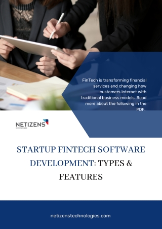 Types and features of Fintech Startup Software