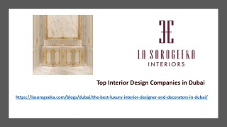 Top Interior Design Companies in Dubai